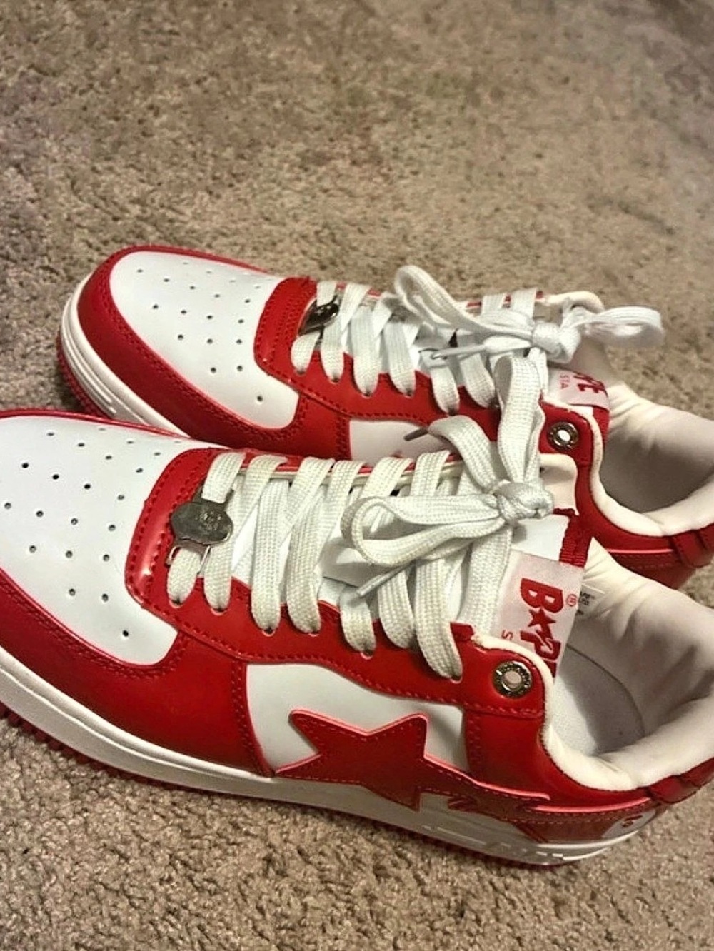BAPE STA Red & White Sneakers Like New